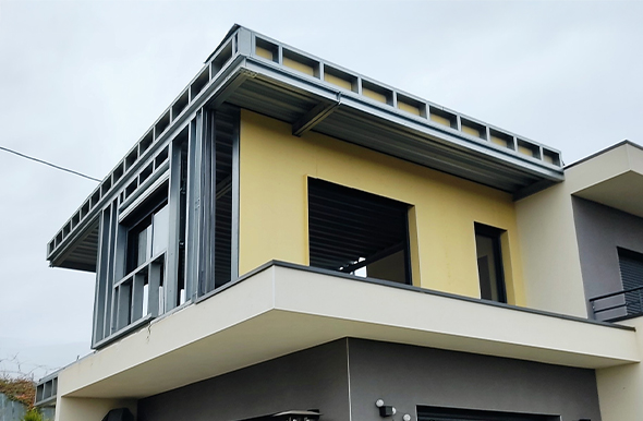 Vue d'une extension pour une maison