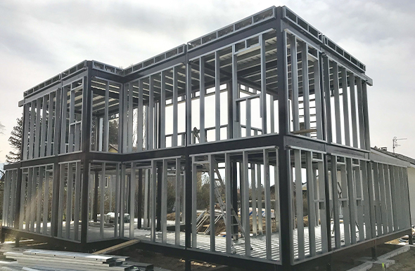 Structure complète en acier pour une future maison