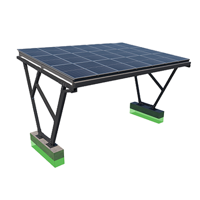 Fondation en béton pour les ombrières